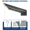Retractable Awnings for Patio - Outdoor Sunshade Shelter with Heavy Duty Aluminum Frame & UV Protection Fabric - 3 of 4