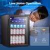95 Can Beverage Cooler,Compact Fridge for Soda,Clear Glass Door,Quiet Compressor,Adjustable Temperature,Freestanding,2.4 Cu.ft - 4 of 4