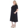 White Mark Plus Size Short Sleeve Midi Dress - 2 of 4