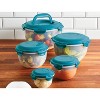 10-PC Leak-Proof Nestable Food Storage Bin Set, Clear with Teal Lids - 3 of 4
