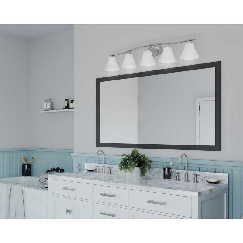 Progress Lighting, Nisse Collection, 4-Light Bath Vanity, Polished Nickel, Etched Opal Glass Shade, 4 of 6