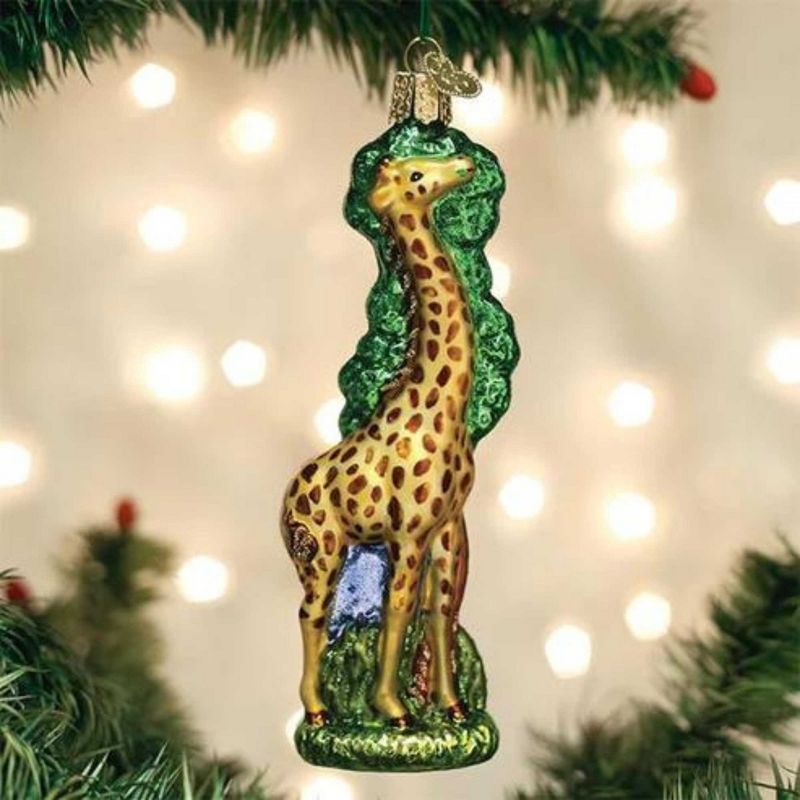Old World Christmas 5.5 Inch Tree Reaching Giraffe Ornament Animal Safari Zoo Tree Ornaments, 2 of 4