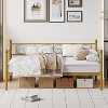 Homhougo Twin Size Daybed Frame, Metal Sofa Bed Frame, Heavy Duty Metal Slats Gold - 3 of 4