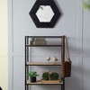 VYNXARIA 18.5" x 18.5" Hexagon Solid Wood Frame Mirror S, Wall Decor for Living Room Bathroom Hallway, Black - 4 of 4
