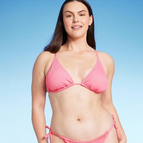 Women's Triangle Ribbed Bikini Top - Shade & Shore™ Pink Xs : Target