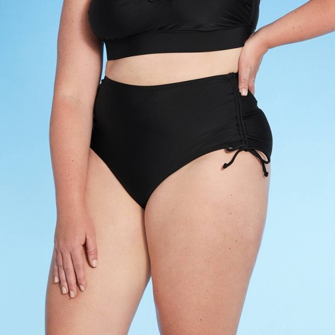Plus Size High Waist Side-cinch Bikini Bottom - Kona Sol™ Black Target