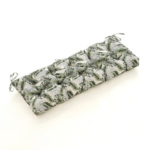 ARTPLAN Patio Bench Tufted Cushion with Tie,Outdoor Loveseat Cushion for Gliders,48x18 Inches,Floral - 1 of 4