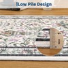 Washable Folding Floral Print Area Rug with Non-Slip Backing for Living Room or Bedroom - 3 of 4