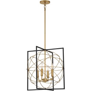 Minka Lavery Sand Coal Honey Gold Pendant Chandelier 19" Wide Industrial 4-Light Fixture for Dining Room House Foyer Kitchen Home - 1 of 4