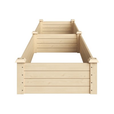8ft x 2ft Natural Fir Wood Raised Garden Bed