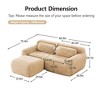 80.3 inch Light Khaki Plush Fabric Boneless Sofa With Throw Pillows and Ottoman 32D High Density Sponge for Living Rooms - 4 of 4