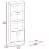 TOAOTBNBO 3 Tier Tall Narrow Bookcase with 2 Doors, Display Bookshelves with Metal Hardware, Freestanding Book Shelf for Home Office, Light Gray - 3 of 4