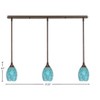 Toltec Lighting Any 3 - Light Chandelier in  Bronze with 5" Turquoise Fusion Shade - 2 of 2