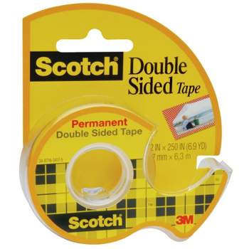 Scotch Double Sided Tape Dispensered Rolls, 1/2" x 250"