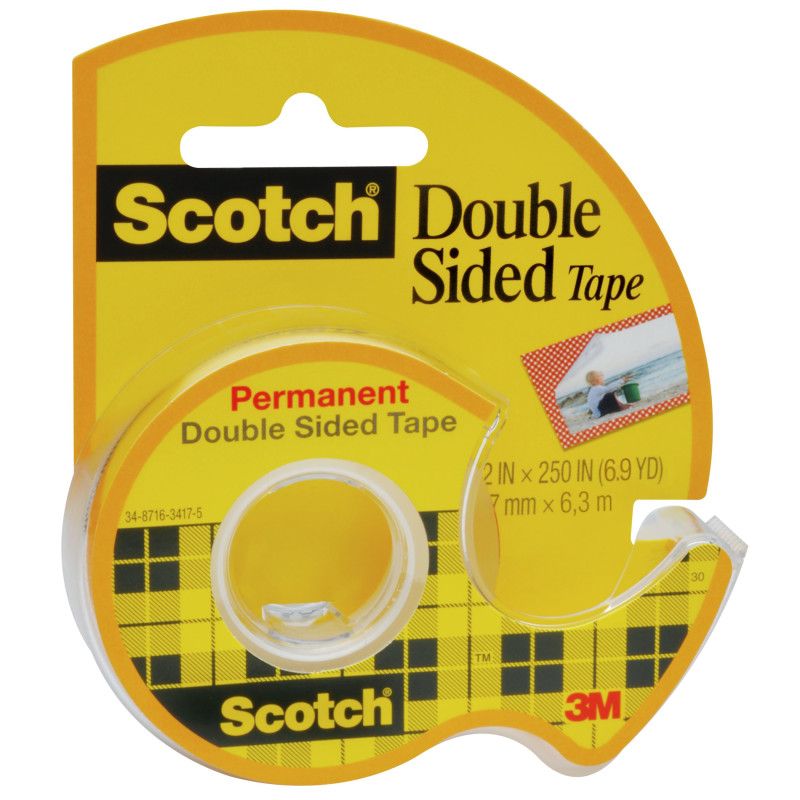 Scotch Double Sided Tape Dispensered Rolls, 1/2" x 250", 1 of 2