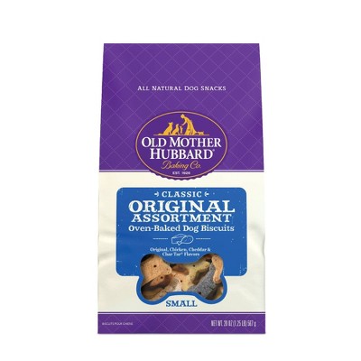 Old Mother Hubbard by Wellness Classic Crunchy Original Assortment Biscuits Small Oven Baked with Carrot, Apple, Cheese and Chicken Flavor Dog Treats