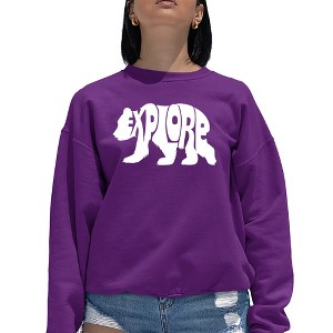 LA Pop Art Explore - Women's Word Art Crewneck Sweatshirt - 1 of 4