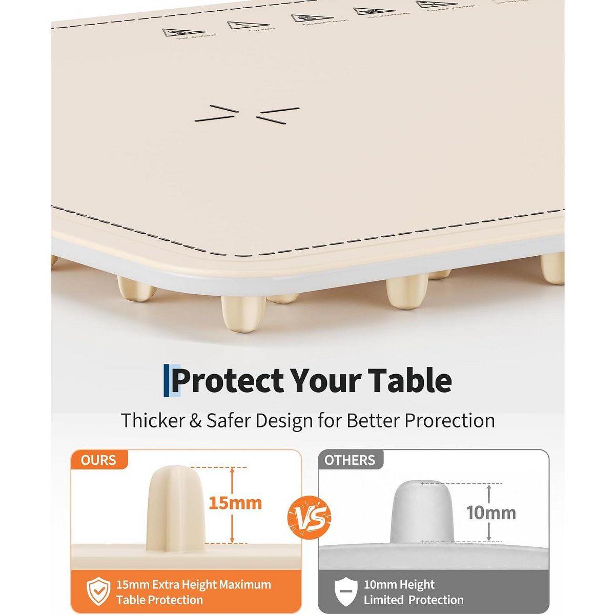 25×16 Inch Silicone Food Warming Mat 500W 8‑Level Temp with Digital Display, Ambient Light, Child Lock, Silicone Fastener, BW668 US Plug - thumbnail 8