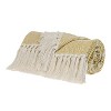 HomeRoots Yellow Woven Cotton Striped Throw Blanket - 4 of 4