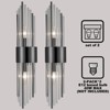Claxy Modern Black Metal Wall Sconce with Crystal Clear Glass Rods for Bathroom Set of 2 - 4 of 4