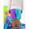 RuggedButts Boys UPF50+ Sun Protected Stretch Dolphin Hem Swim Trunks - Neon Bright Aqua Color Block, 5 - 4 of 4