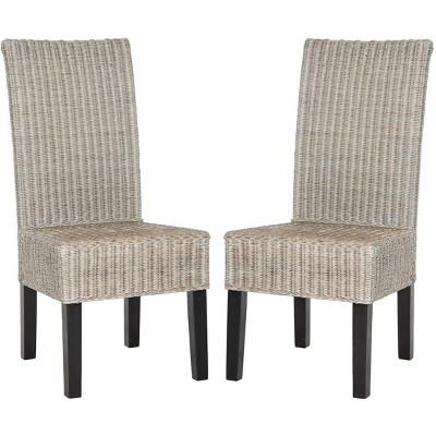 Arjun 18'' Gray Rattan Wicker Dining Chair Set