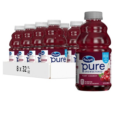 Ocean Spray Pure Unsweetened Tart Cherry - 32 Fl Oz Bottle (Pack of 8)