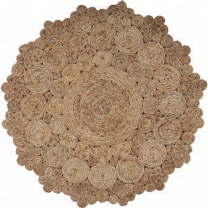 Natural Jute Abstract Geometric Hand Braided Area Rug - 1 of 4