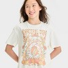 Girls' Short Sleeve Graceful Dead Graphic T-Shirt - art class™ Cream - 2 of 4