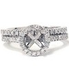 Pompeii3 1/2ct Halo Diamond Engagement Wedding Ring Set 14K White Gold - 4 of 4