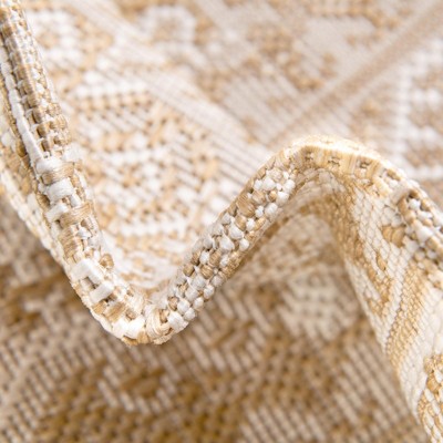 Natural Brown Synthetic Flat Woven Reversible Outdoor Rug 4' x 6'