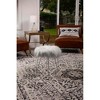 BirdRock Home Round Faux Fur Foot Stool Ottoman - Grey with Silver Legs - 3 of 4
