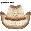 grinderPUNCH Western Outback Cowboy Hat Men's Women's Style Classic Straw Western Cowgirl Hat - 2 of 4