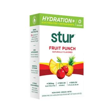 Stur Hydration+ Fruit Punch Electrolyte Drink Mix - 8pk/0.14 oz Sticks