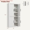 71" Tall Kitchen Large Pantry Cabinet, Farmhouse Kitchen Pantry Storage Cabinet w/ 4 Doors & Adjustable Shelves, Freestanding Wood Large Food Cupboard - 2 of 4