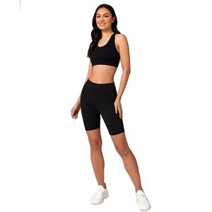32 Degrees Women's Ultra Stretch High Waist Comfort Shorts for Workout, Yoga, Biking - 1 of 4