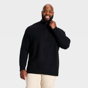 Men's 1/4 Zip Sweater - Goodfellow & Co™ Black 3XLT : Target