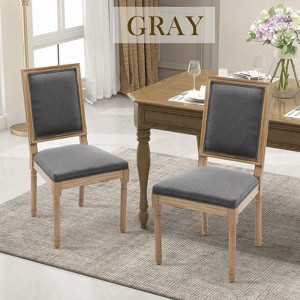 Hrinhom 19.7"W 2 Sets of French-style Leisure Chairs,Dining Chairs,Solid Wood Frames - 1 of 4