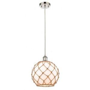 Farmhouse Rope - 1 Light Cord Hung Mini Pendant In Industrial Style-13 Inches Tall and 10 Inches Wide - 1 of 1