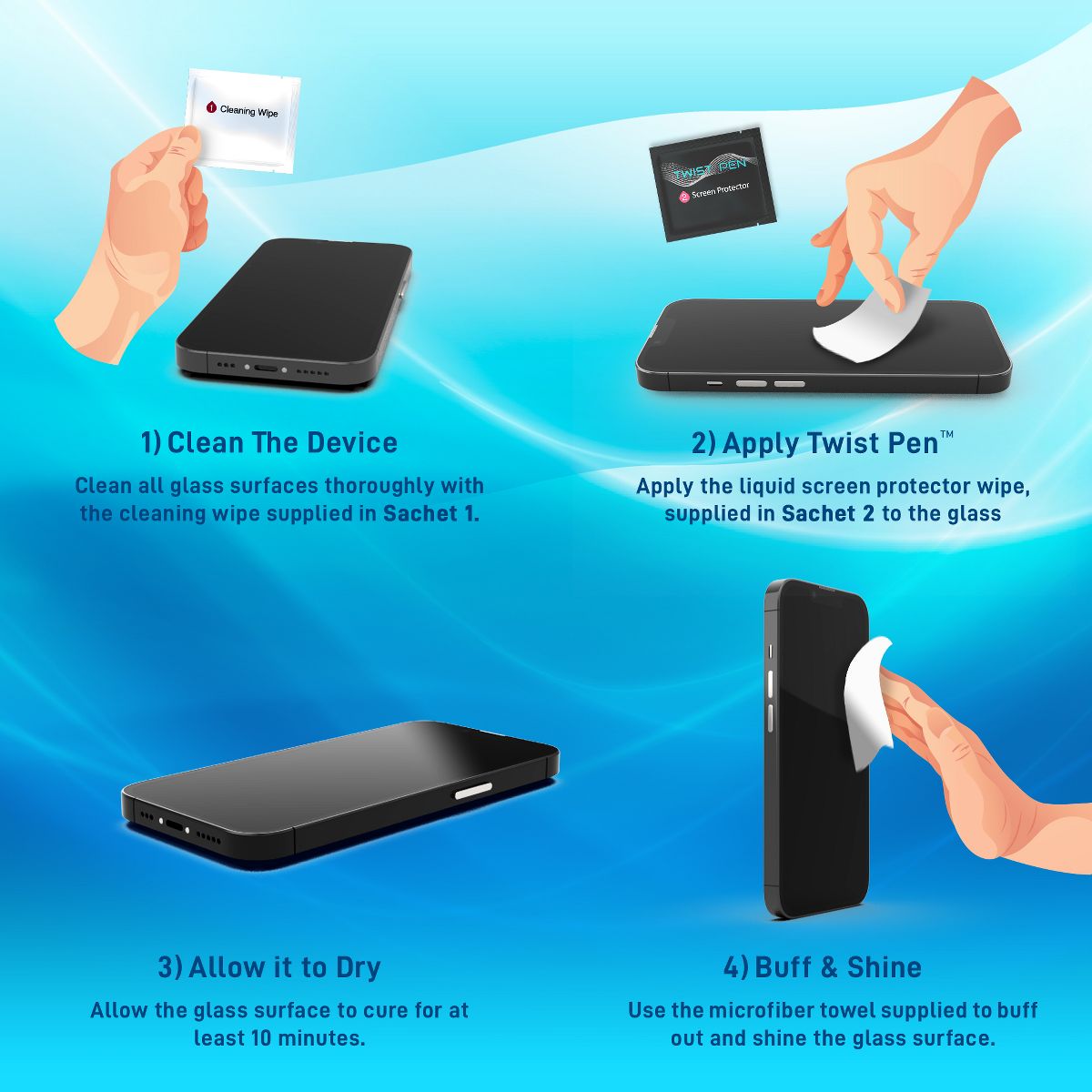 LUVVITT TWIST PEN Liquid Glass Screen Protector with $250 Coverage for All Devices - thumbnail 4
