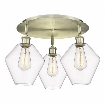 Cindyrella - 3 Light Flush Mount In Industrial Style-11 Inches Tall and 19.75 Inches Wide