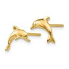 Black Bow Jewelry 10mm Polished Dolphin Post Earrings in 14k Yellow Gold - 2 of 4