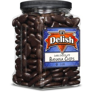 Dark Chocolate Covered Banana Chips by Its Delish, 3 Lbs Jumbo Container - 1 of 4