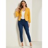 INSPIRE CHIC Women's Open Front Office Long Sleeve Lightweight Printed Floral Crop Suit Blazer - 3 of 4