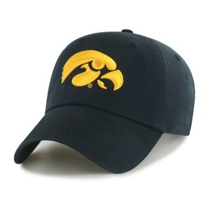 NCAA Iowa Hawkeyes Fabric Washed Relaxed Fit Clean Up Baseball Hat: Team Logo Adjustable Strap - 1 of 2