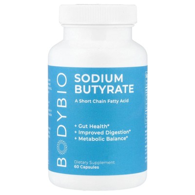 BodyBio Sodium Butyrate, 60 Capsules