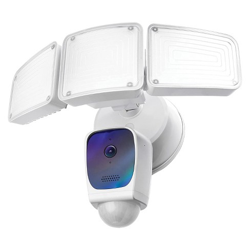 Home Zone Security 1080p Full Hd Outdoor Triple-head Smart Floodlight Camera  (white) : Target