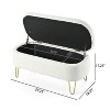 NicBex Modern 39.25" Oval Storage Bench with Metal Legs for Bedroom and Entryway - 2 of 4