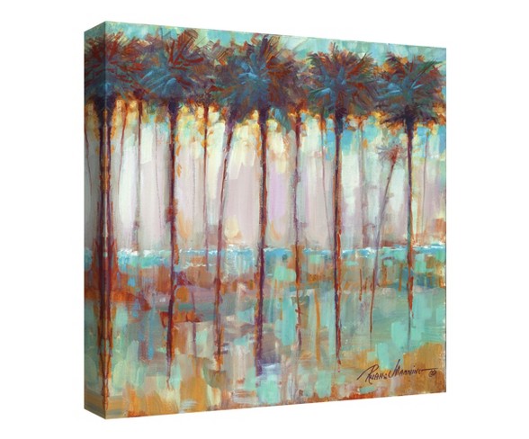 30"x30" Palms At Dusk Square By Ruane Manning Art On Canvas - Fine Art Canvas