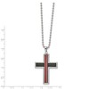 Chisel Stainless Steel Brushed and with Fiber Glass Cross Pendant on a 22" Ball Chain Necklace - 2 of 4